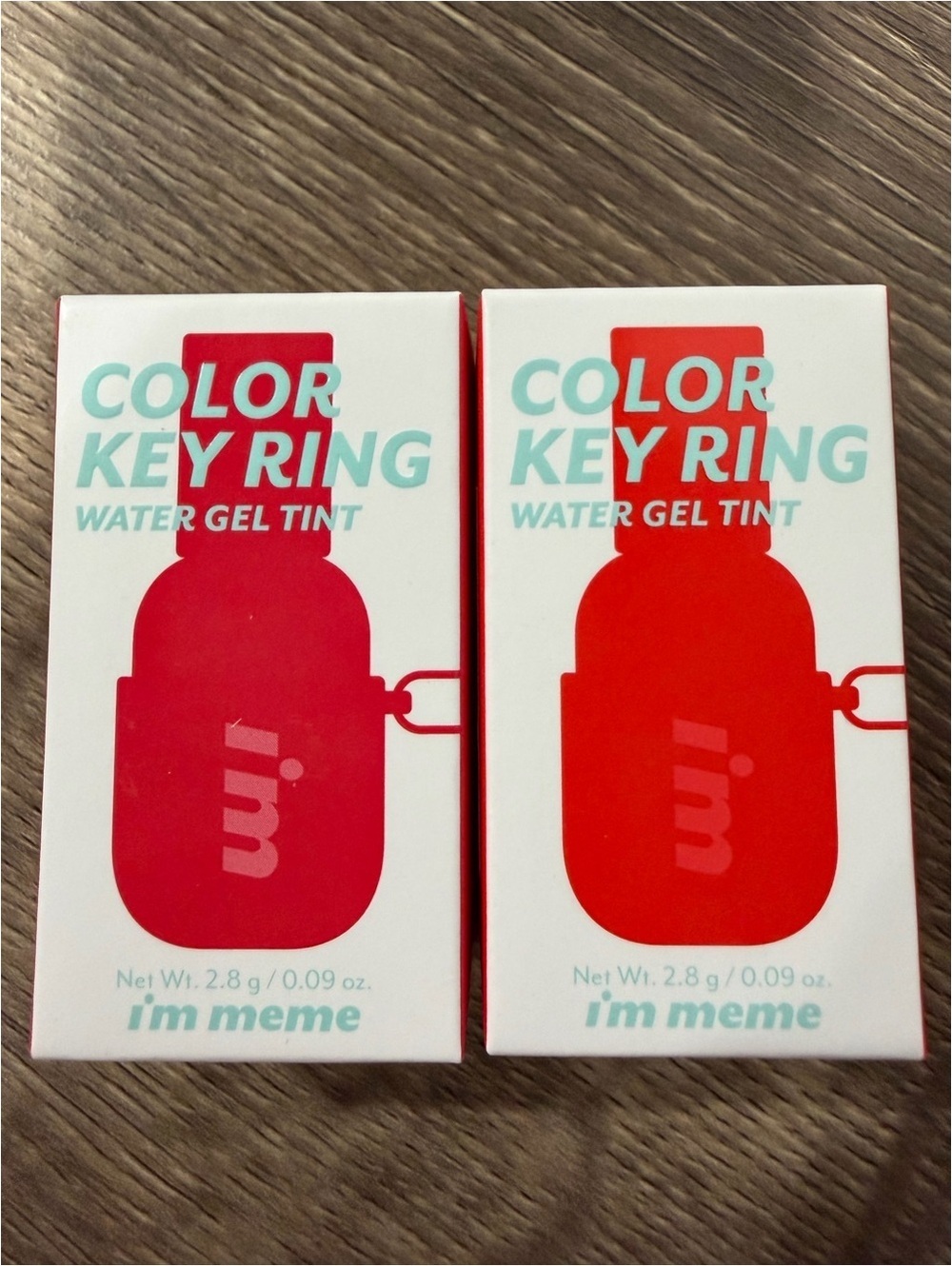 2 x I'm Meme Color Key Ring Water Gel Tint Orange Delight My Cherry NEW